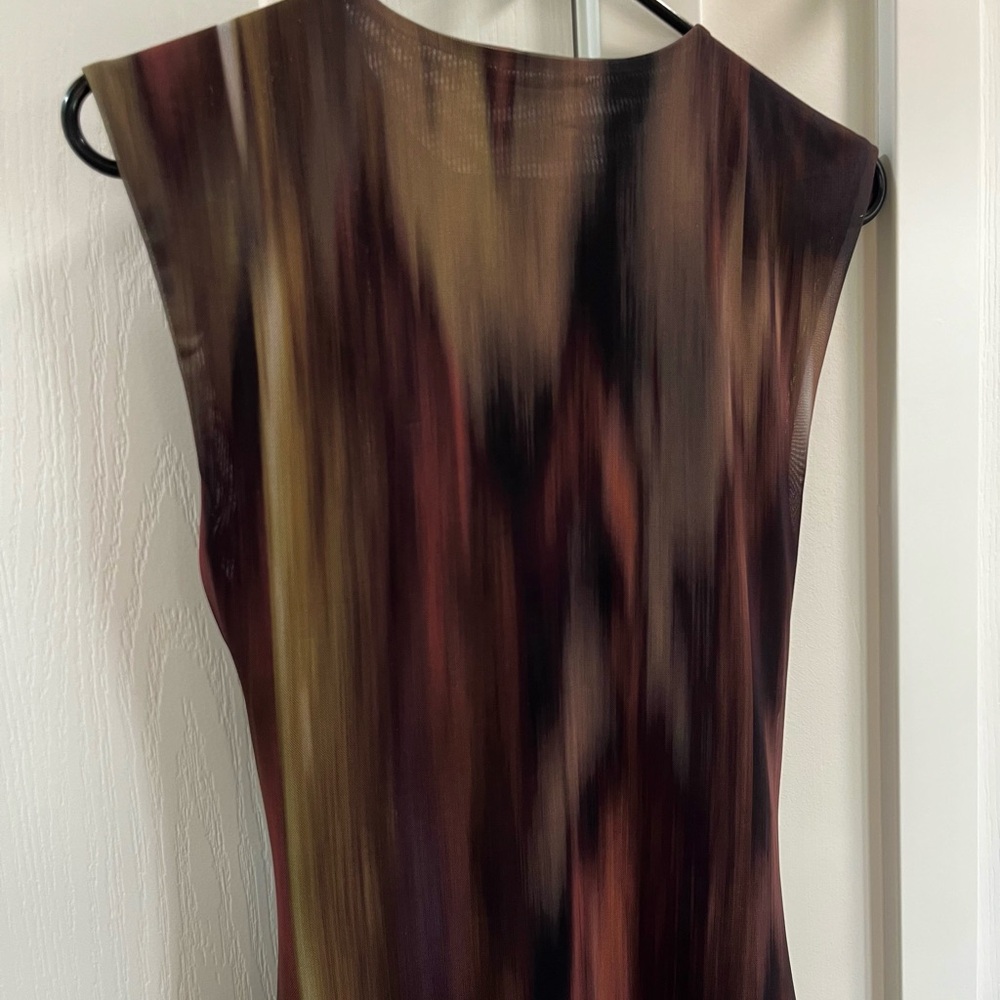 Zara Maroon & Olive Midi Dress - Picture 8 of 8